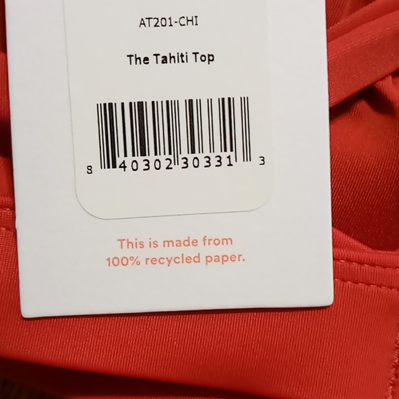 Andie Womens Bikini LARGE Swim Top Tahiti ORANGE Rust NEW Beach CHILI PEPPER - Picture 6 of 7